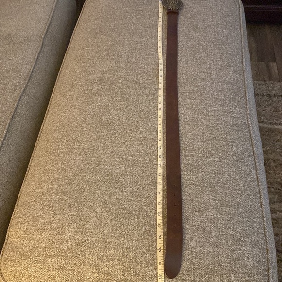 Genuine Leather Belt with Embellished Buckle/Size Small - Picture 5 of 8